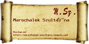 Marschalek Szultána névjegykártya
